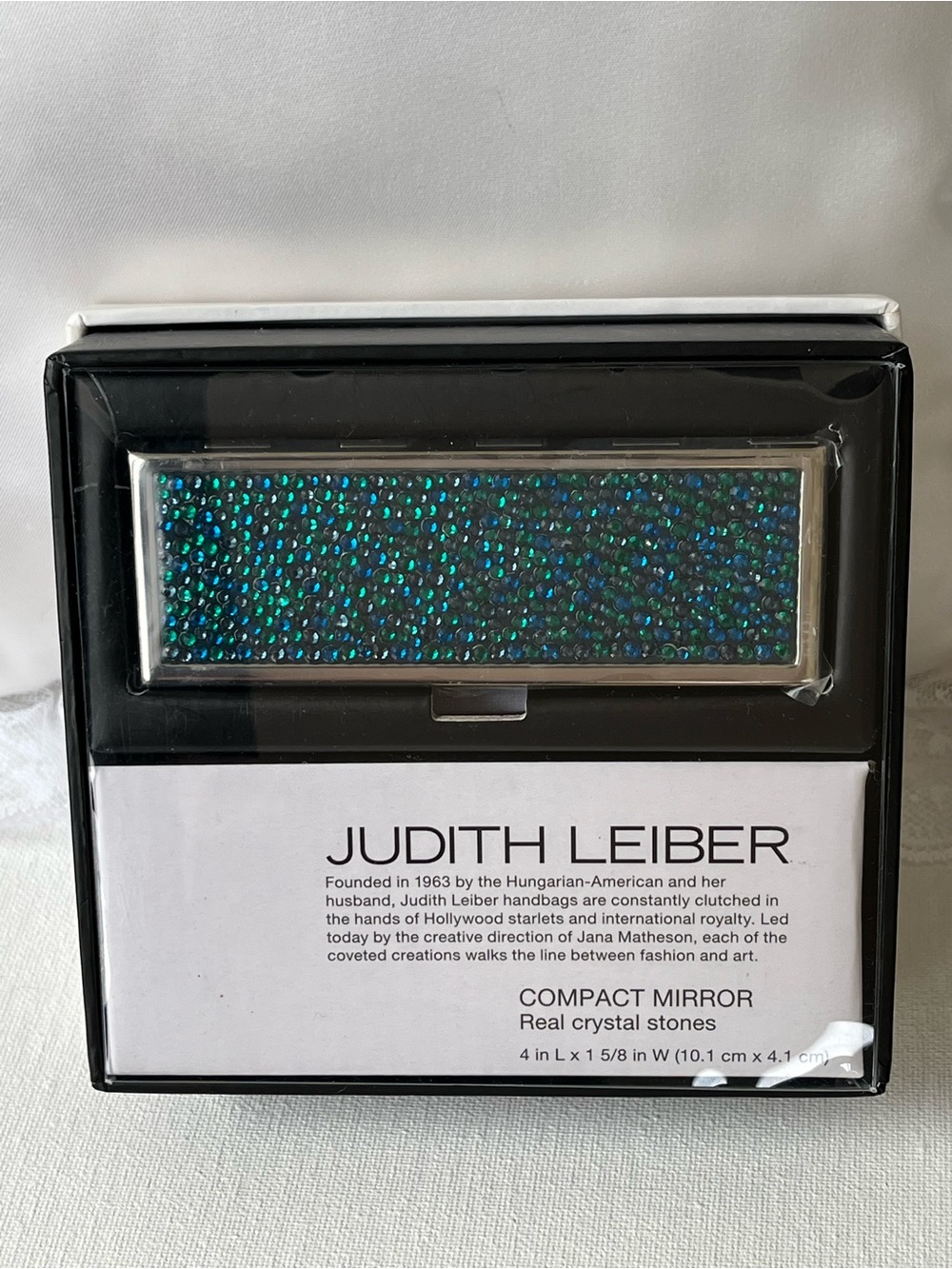Judith Leiber Blue💙 & Green 💚Compact Mirror, New in Box Sealed in original pckg